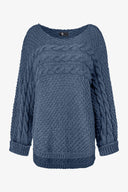 Women's Wide-Neck Cable Knit Sweater | M