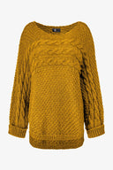 Women's Wide-Neck Cable Knit Sweater | M