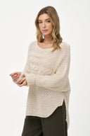Women's Wide-Neck Cable Knit Sweater | M