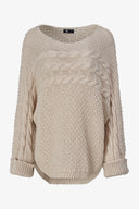 Women's Wide-Neck Cable Knit Sweater | M