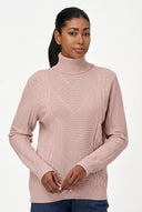 Women's Knit Turtleneck Sweater with Long Sleeves