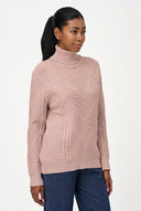 Women's Knit Turtleneck Sweater with Long Sleeves