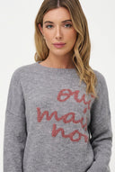 Women's Knit Crew-Neck Sweater with Long Sleeves