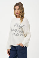 Women's Knit Crew-Neck Sweater with Long Sleeves