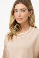 Women's Knit Crew-Neck Sweater with Long Sleeves