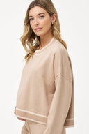 Women's Knit Crew-Neck Sweater with Long Sleeves