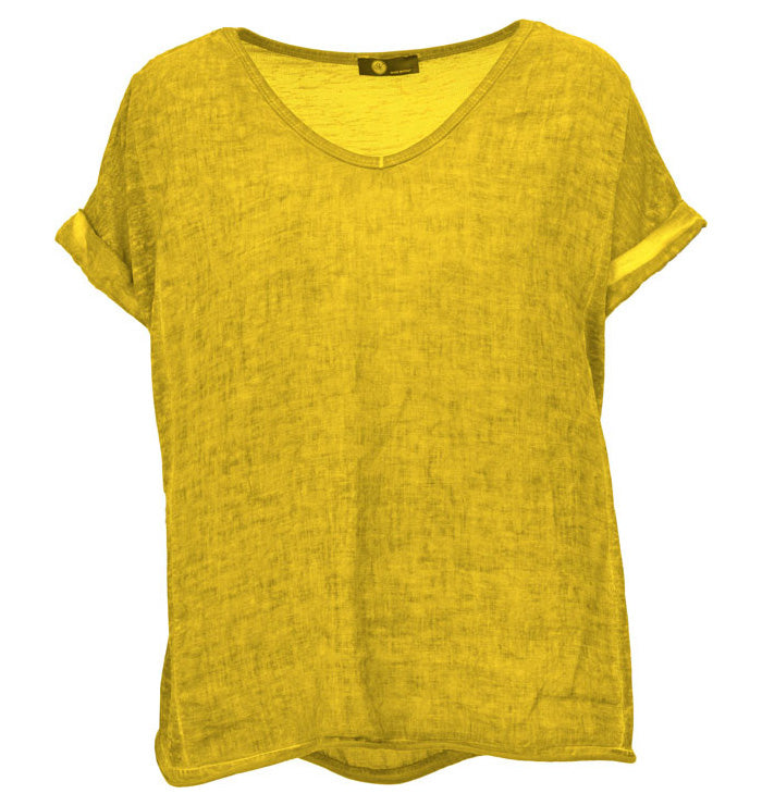 M Made in Italy - Linen V-Neck Top