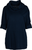 Cowl Neck Sweatshirt Tunic with Seam-Detail