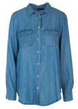 M Made in Italy - Women's Button-Up Denim Shirt Plus Size