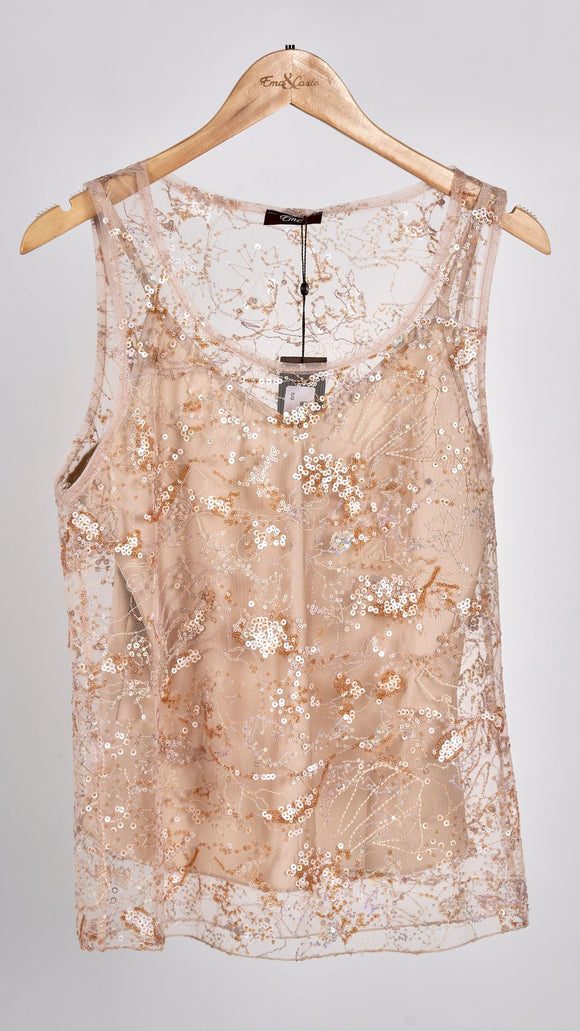 Ema&Carla - Floral Embroidered Sleeveless Top