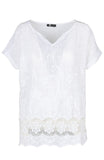 M Made in Italy - Embroidered Short Sleeve Top