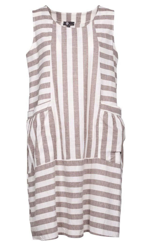 M Made in Italy - Sleeveless Striped Dress Plus Size