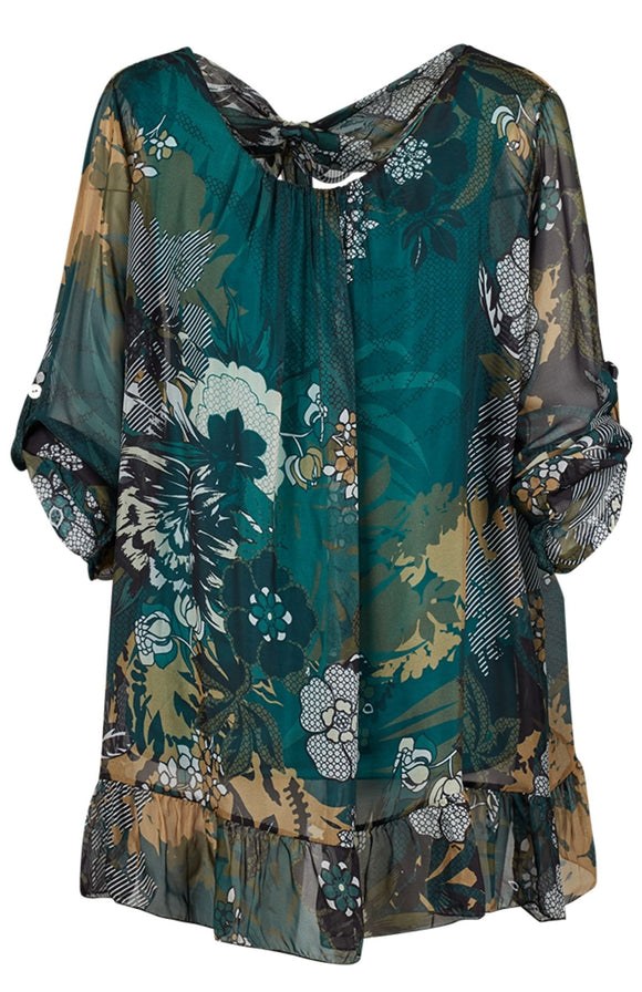 M Made in Italy - Floral Tunic Plus Size