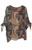 M Made in Italy - Paisley Tie Sleeve Tunic Plus Size