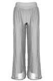 M Made in Italy - Women's Silk Palazzo Trousers Plus Size