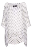M Made in Italy - Polka Dot Flowy Tunic Plus Size