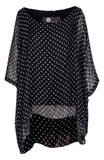M Made in Italy - Polka Dot Flowy Tunic Plus Size