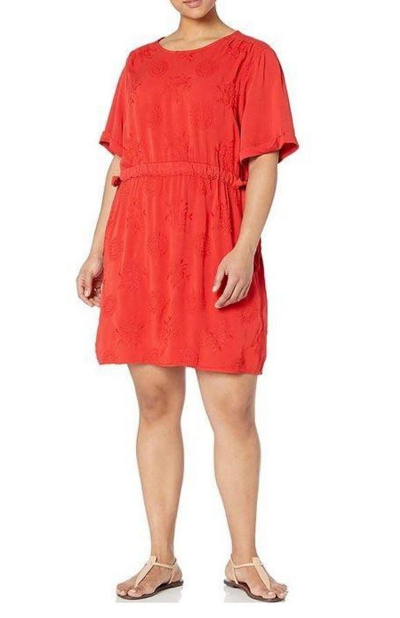 M Made in Italy - Short Sleeve Dress with Drawstring Waist Plus Size