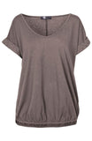 M Made in Italy - Women's Top with Eyelet Sleeves Plus Size