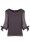 M Made in Italy - Open-Sleeve Tie-Accent Top