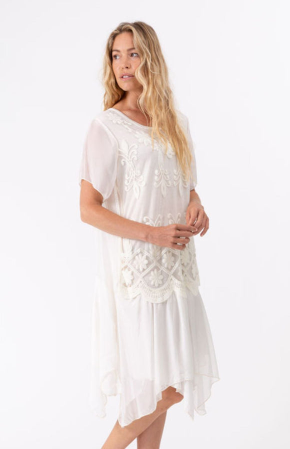 M Made in Italy - Embroidered Boho Dress