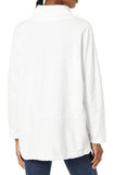 M Made in Italy - Button Front Mock Neck Sweatshirt